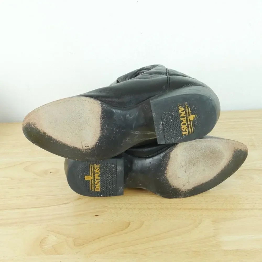 Dan Post Western Boots Black Leather Men’s‎ 11 D Mexico Cowboy Embroidered
